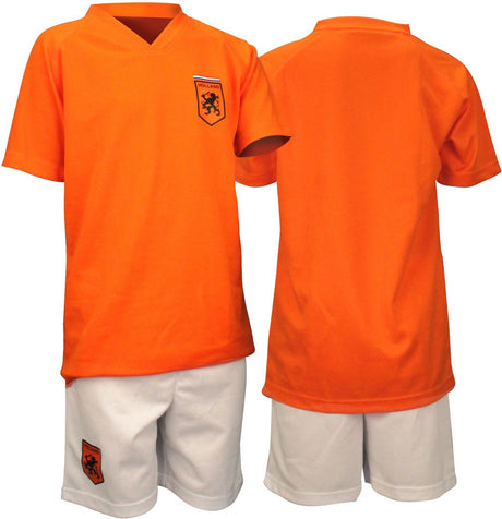 Avento voetbalset supporter - wk nederlands elftal voetbalbroek shirt junior - oranje wit - 164
