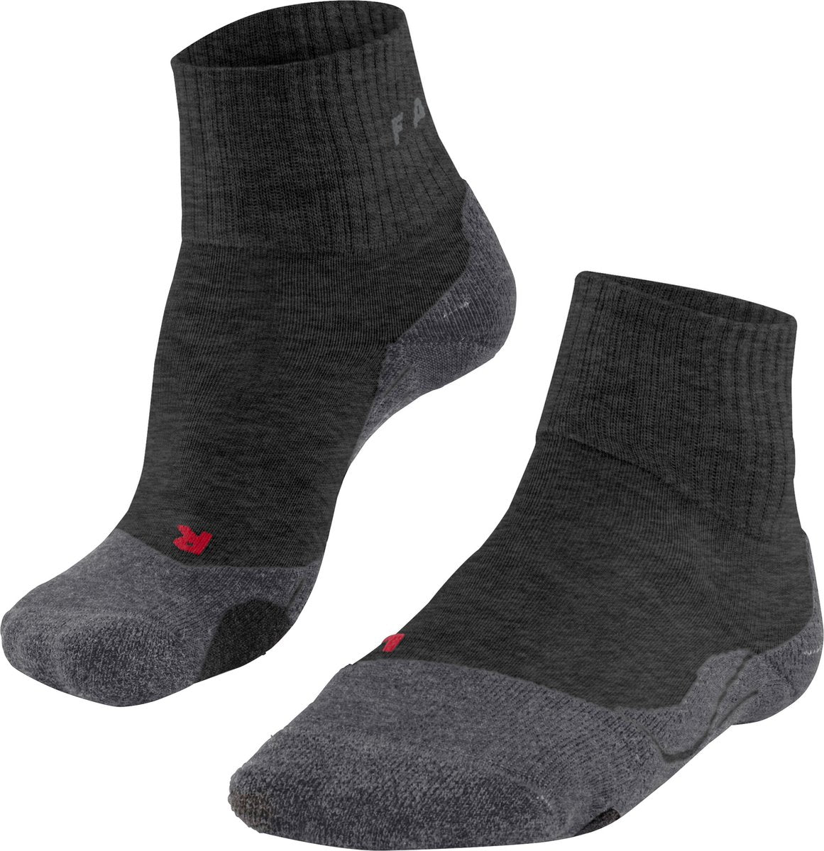 Falke tk2 korte anti-blister tykt uld funktionsmateriale gåstrømper kvinder grå - str. 39-40