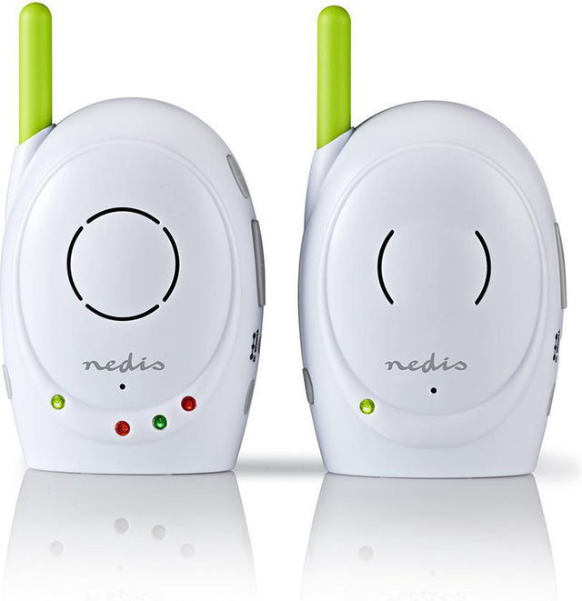 Nedis babyalarm - fhss (frekvenshoppende spredt spektrum) - med talk-back funktion - batteridrevet netforsyning - grøn hvid