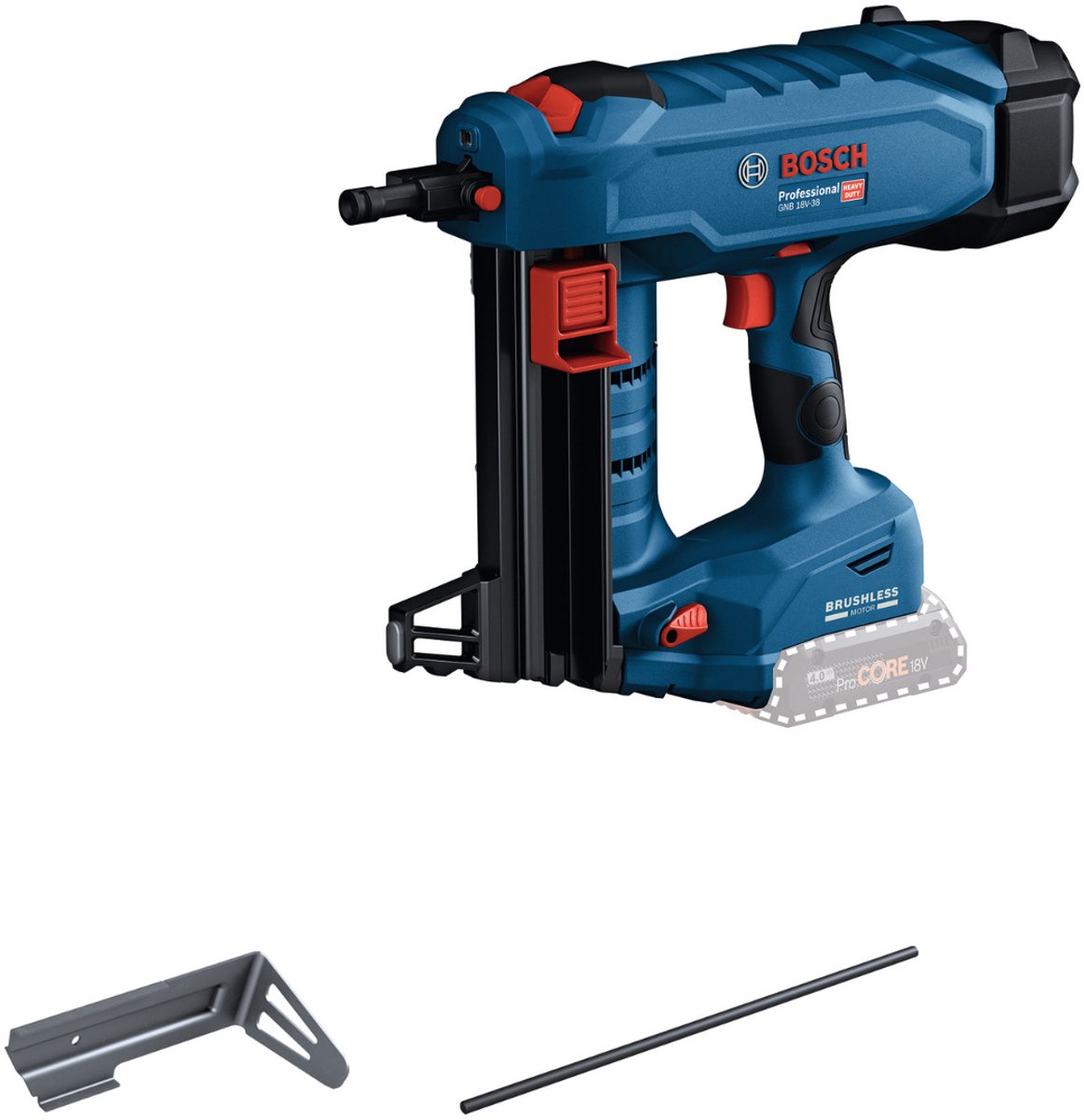 Bosch professionel gnb 18v-38 batteri betonsømpistol 18v basiskrop - 06019l7000