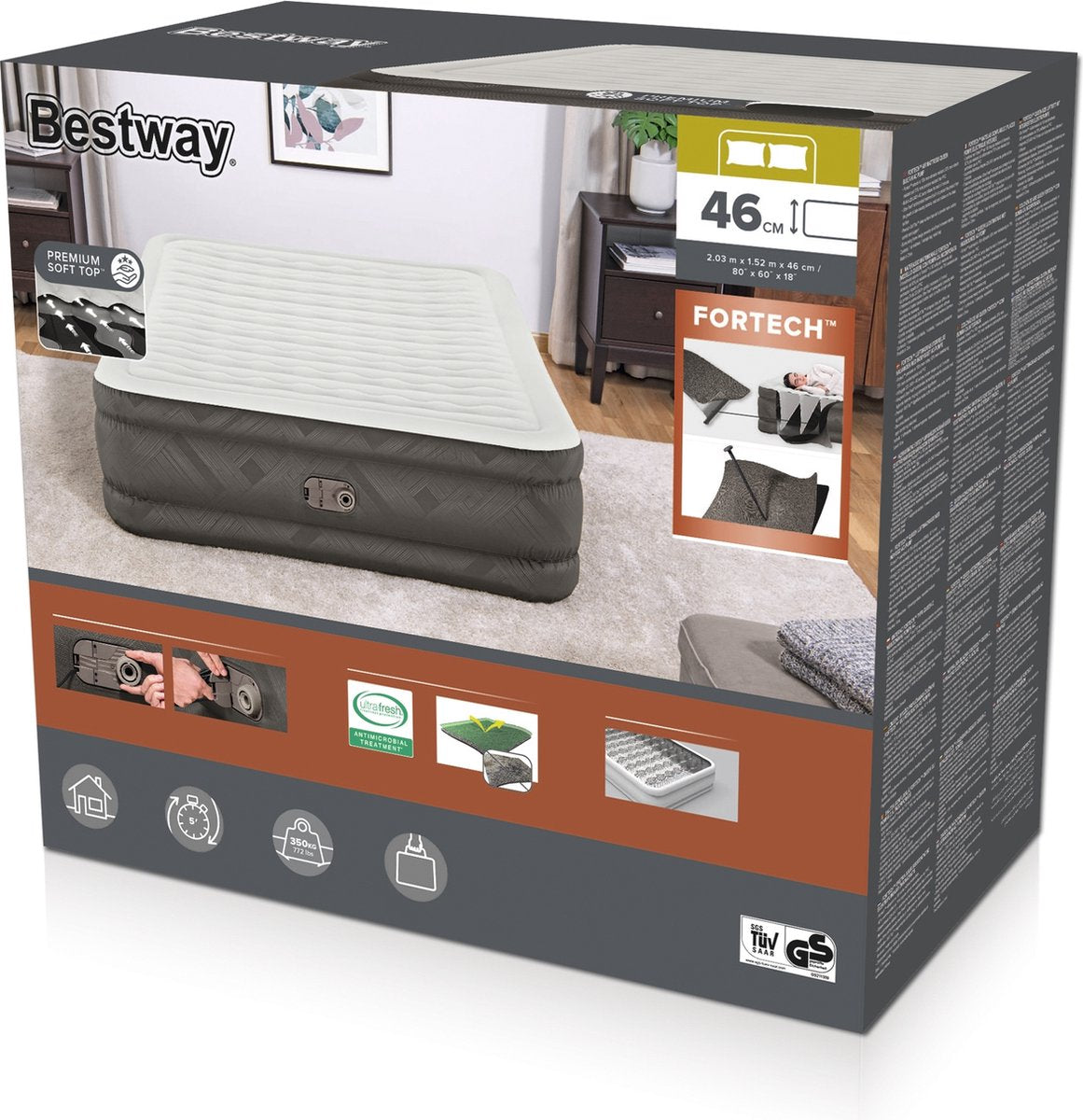 Bestway – fortech 69050 – luftmadras til 2 – elektrisk pumpe