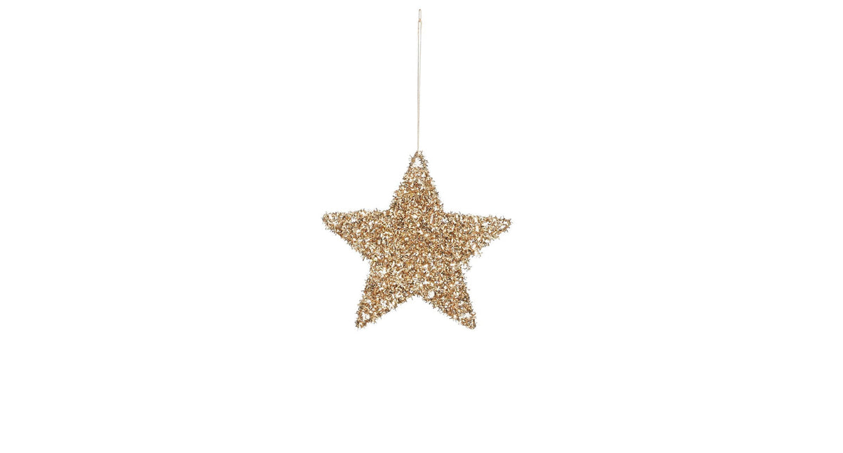 Ornament ster dicht champagne - d15cm