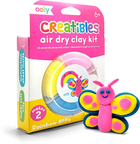 Ooly - creatibles - mini air dry clay kit - rainbow bff's - 4 lerfarver