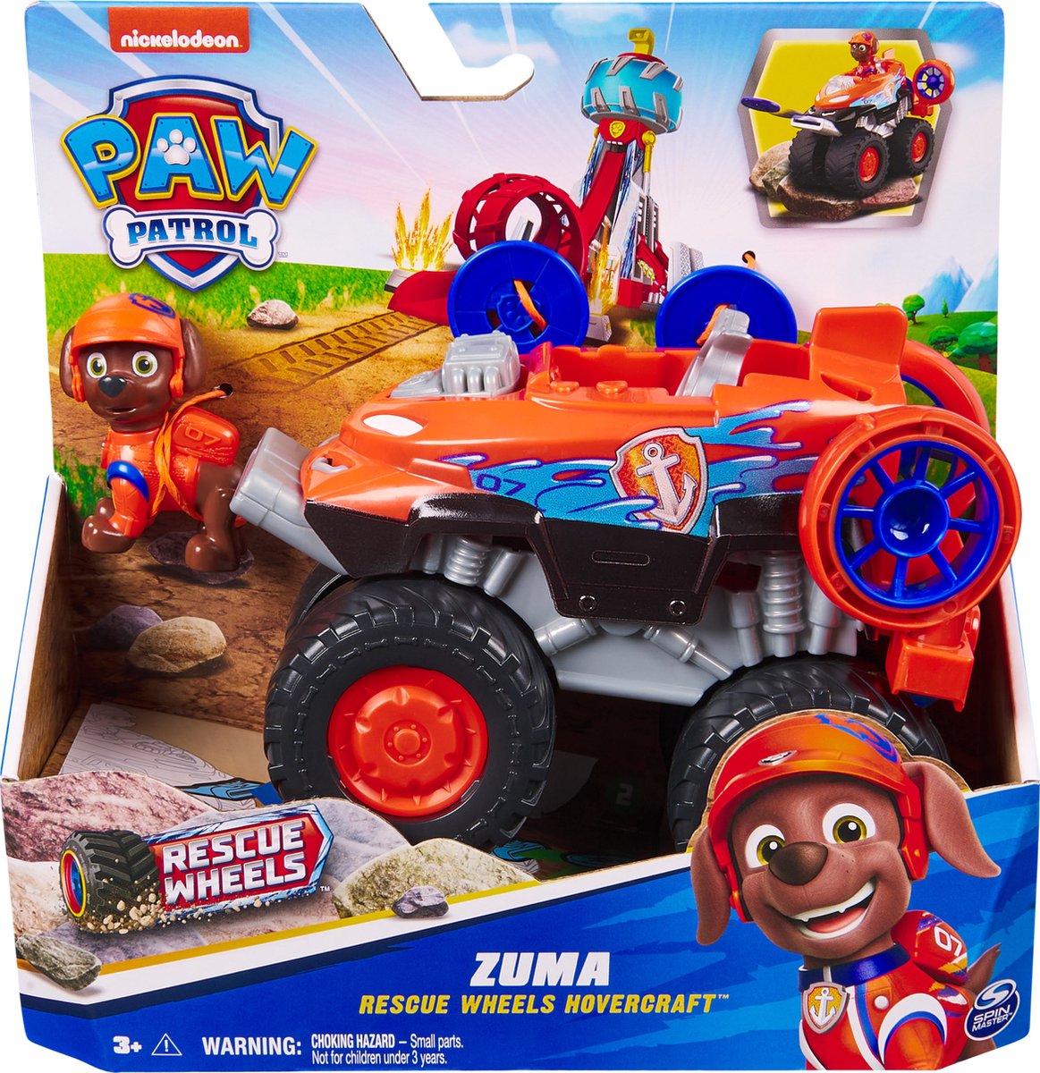 Paw patrulje redningskøretøjer - luftpudefartøj med Zuma spille figur - legetøjsbil