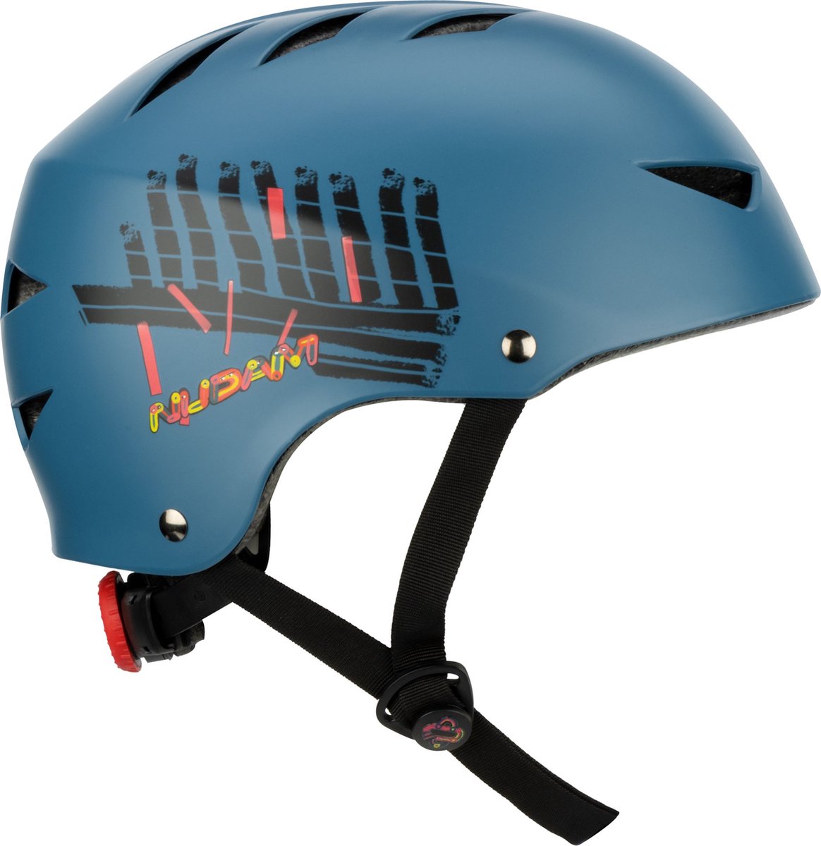 Nijdam skate helm - sidewalk sentinel - blauw zwart - l