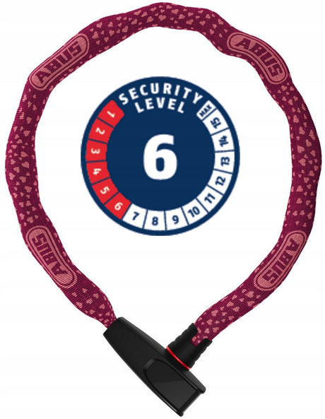 Abus kædelås catena 6806k 85 kirsebærhjerte 75cm