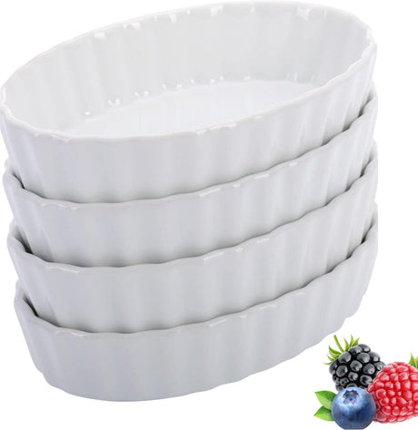 Westmark ovale fade 4 stk hvid