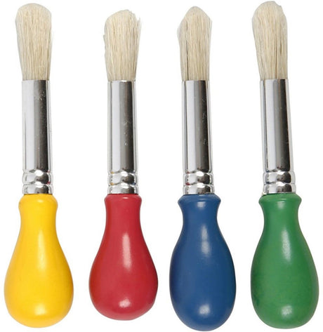 Creativ firma børnebørster, l: 11,5 cm, d 13 mm, b: 11 mm, runde, 4 stk. 1 æske