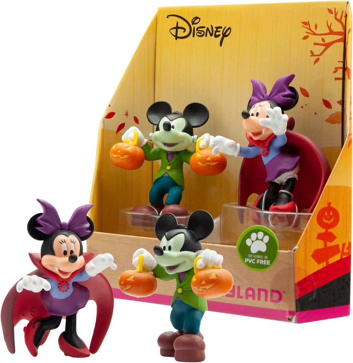 Bullyland 15082 – Disney Mickey Minnie Halloween legesæt – naturtro og detaljeret design – ideel som kagefigur, samlerobjekt eller festlig gave til børn fra 3 år og derover