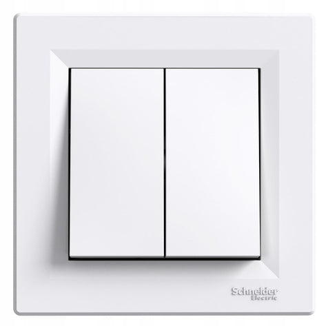 Schneider electric asfora - dobbeltkontakter - hvid - 10a - 250v