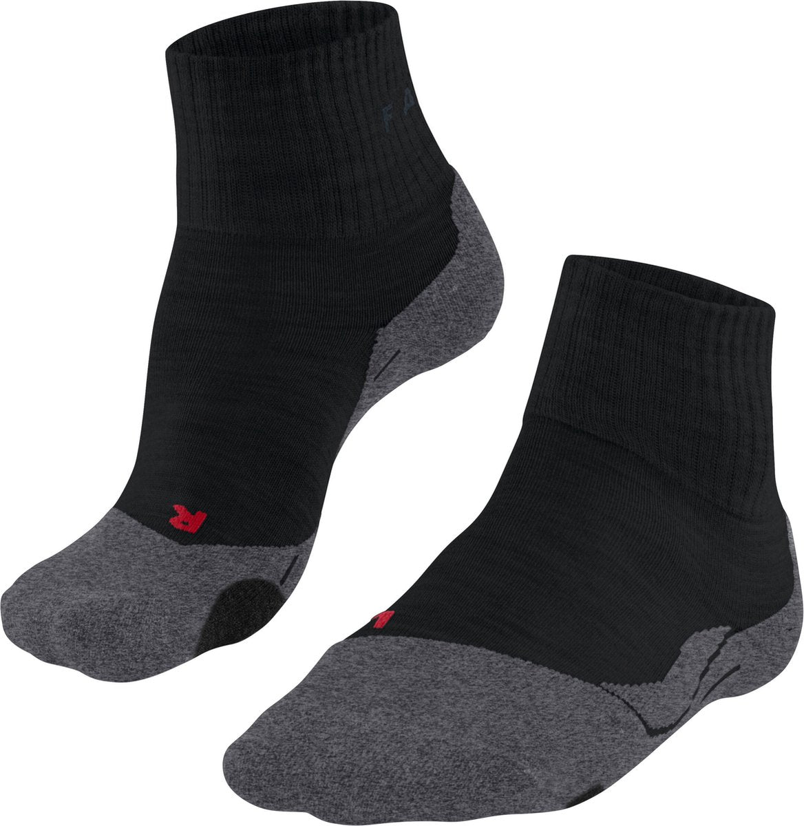 Falke tk2 korte anti-blister tykt uld funktionsmateriale gåstrømper herre sorte - str. 44-45