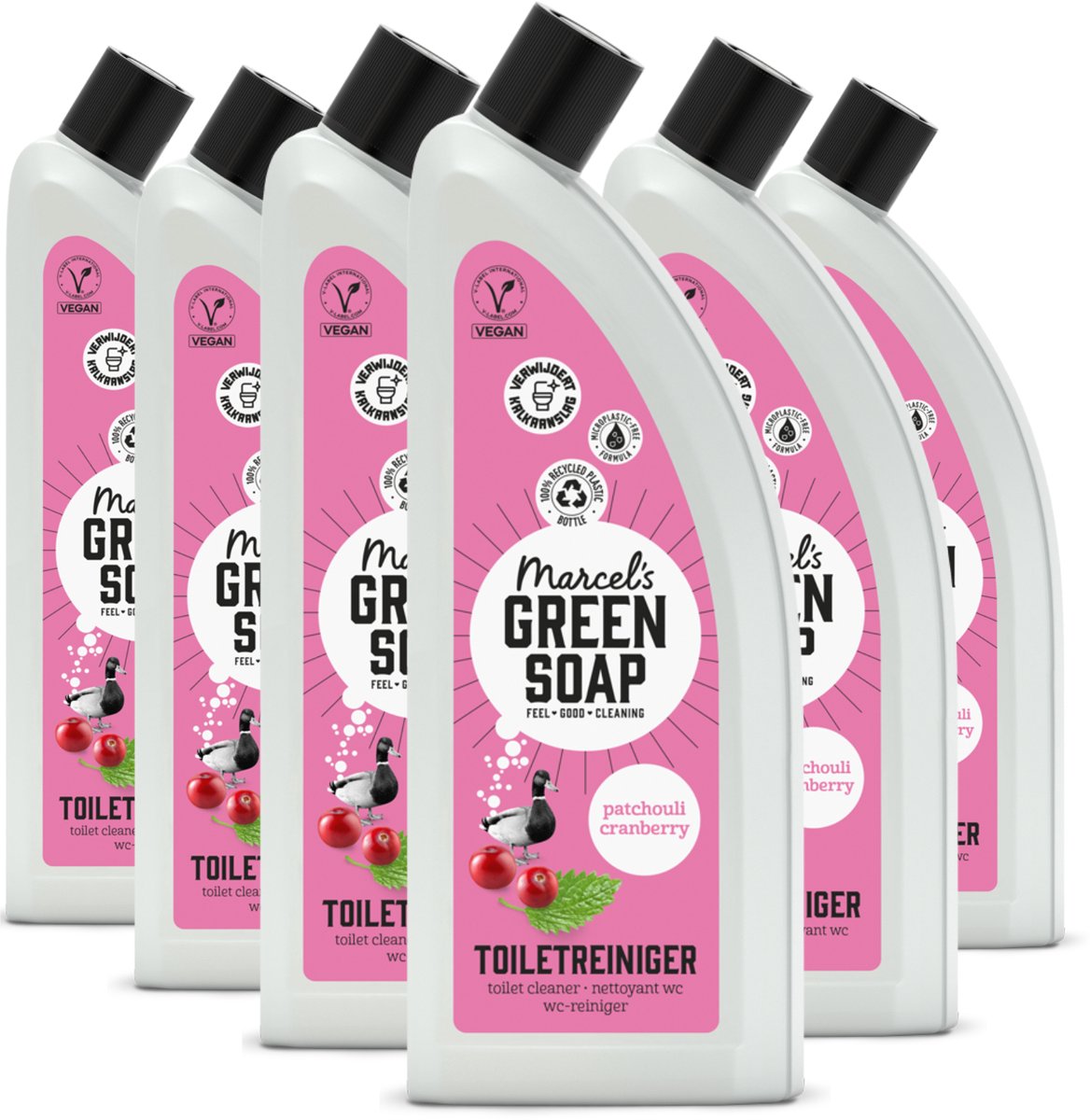 Marcel's green soap toiletreiniger - patchouli cranberry - 6 x 750ml