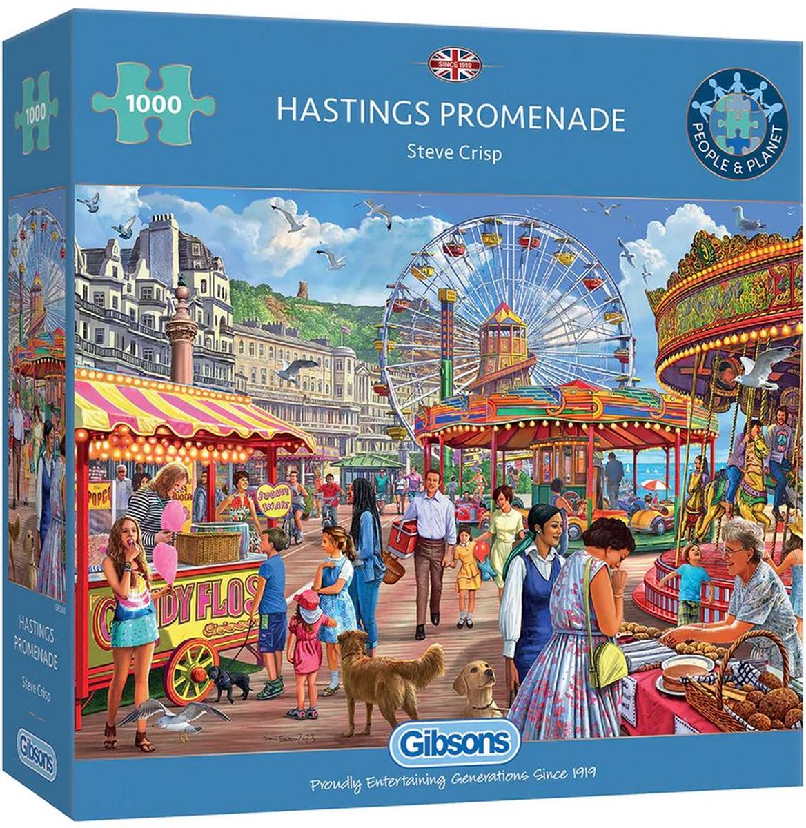 Gibsons - hastings promenade (af steve crisp) - 1000 brikker 68×49cm (b×h) - puslespil for voksne