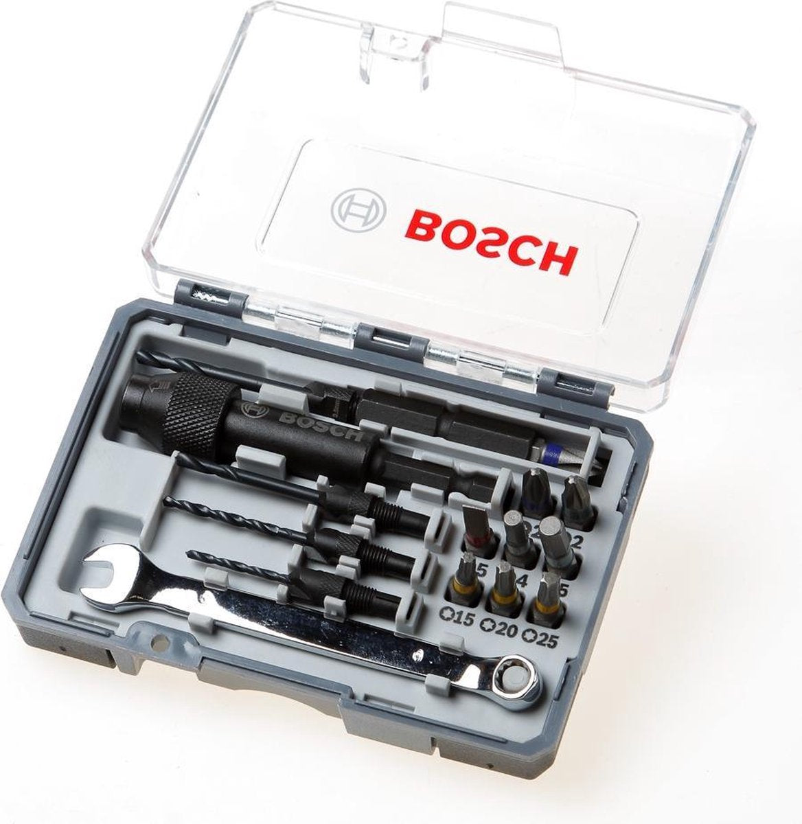 Bosch 20-delt bore- og drevsæt - bitsæt - med HSS bor - skruenøgle