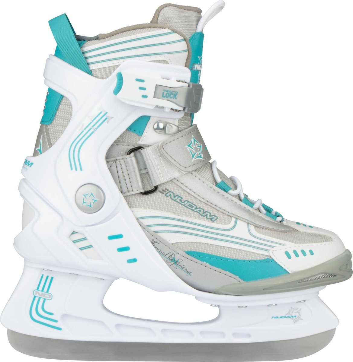 Nijdam ijshockeyschaats - semi-softboot - wit grijs blauw - maat 40