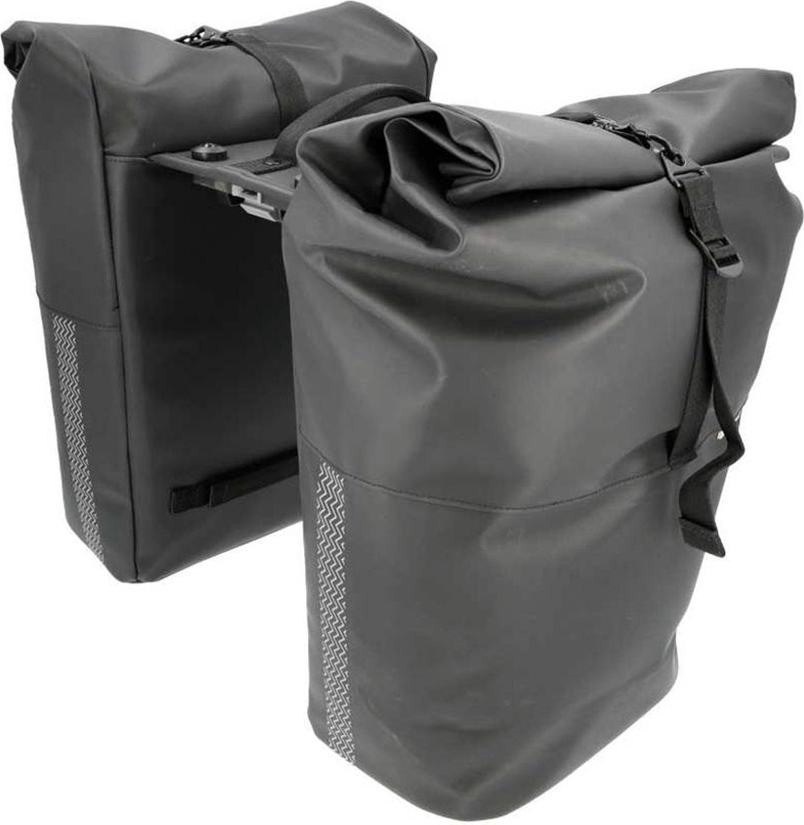 Newlooxs new looxs nyborg dobbelt - dobbelt cykeltaske - velegnet til elcykler - indbygget sigteadapter - 34 liter - sort
