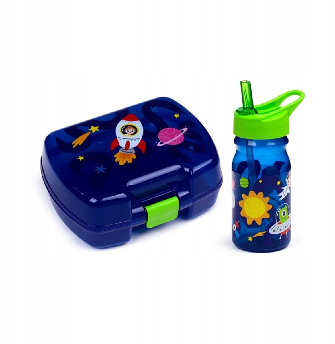 Puckator spaceman drikkeflasker madpakkesæt - 350ml