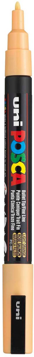 Uni-posca posca tusch, str. pc-3m, stregbredde 0,9-1,3 mm, fin, bleg orange, 1 stk.