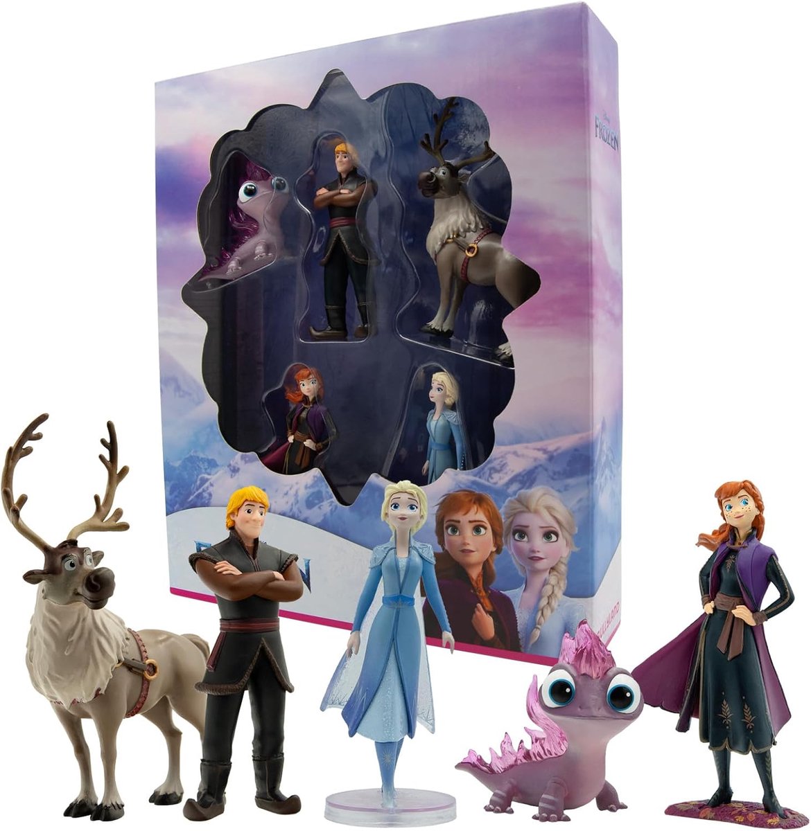 Bullyland 13414 – Disney Frozen 2 gavesæt (bumper pack) – sæt med flere legefigurer – naturtro og rigt detaljerede – ideel som pædagogisk legefigur, dekoration eller gave til børn fra 3 år.