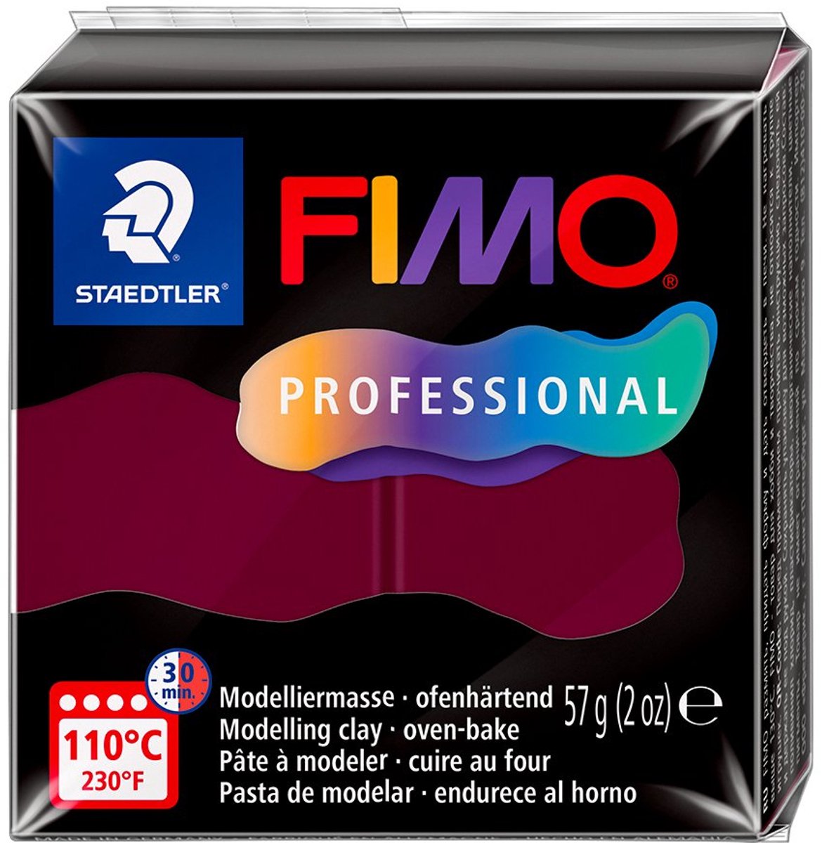Fimo professional - ovnhærdende modellervoks - blok 57 gr - bordeaux