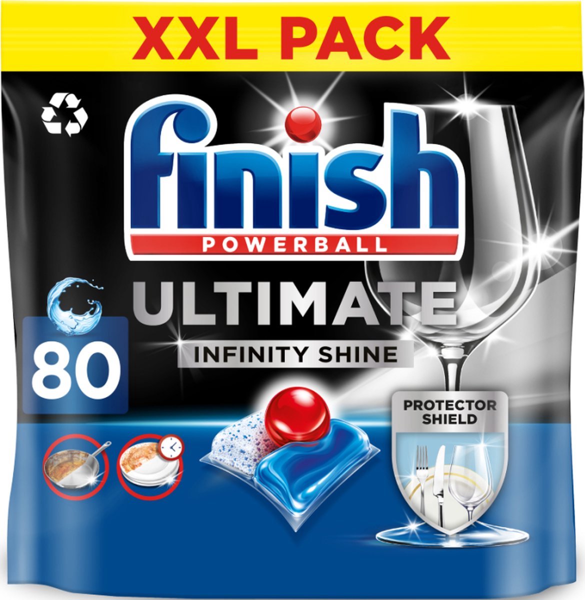 Finish ultimate infinity shine opvasketabletter - 80 kapsler