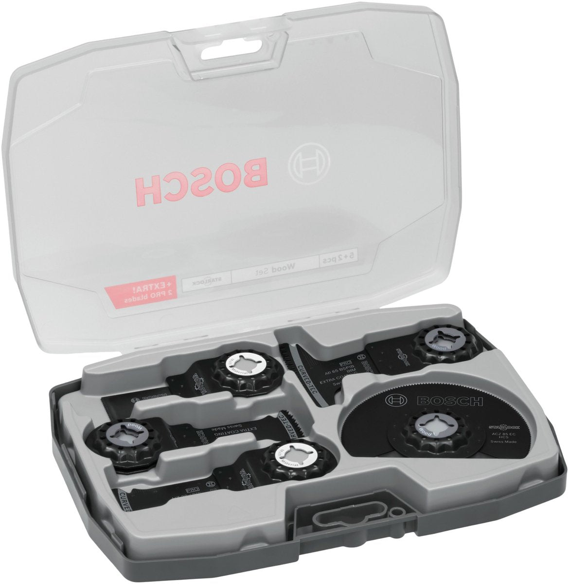 Bosch professionelt multifunktionelt værktøj tilbehør træsæt 7-delt (2608669097) starlock + etui