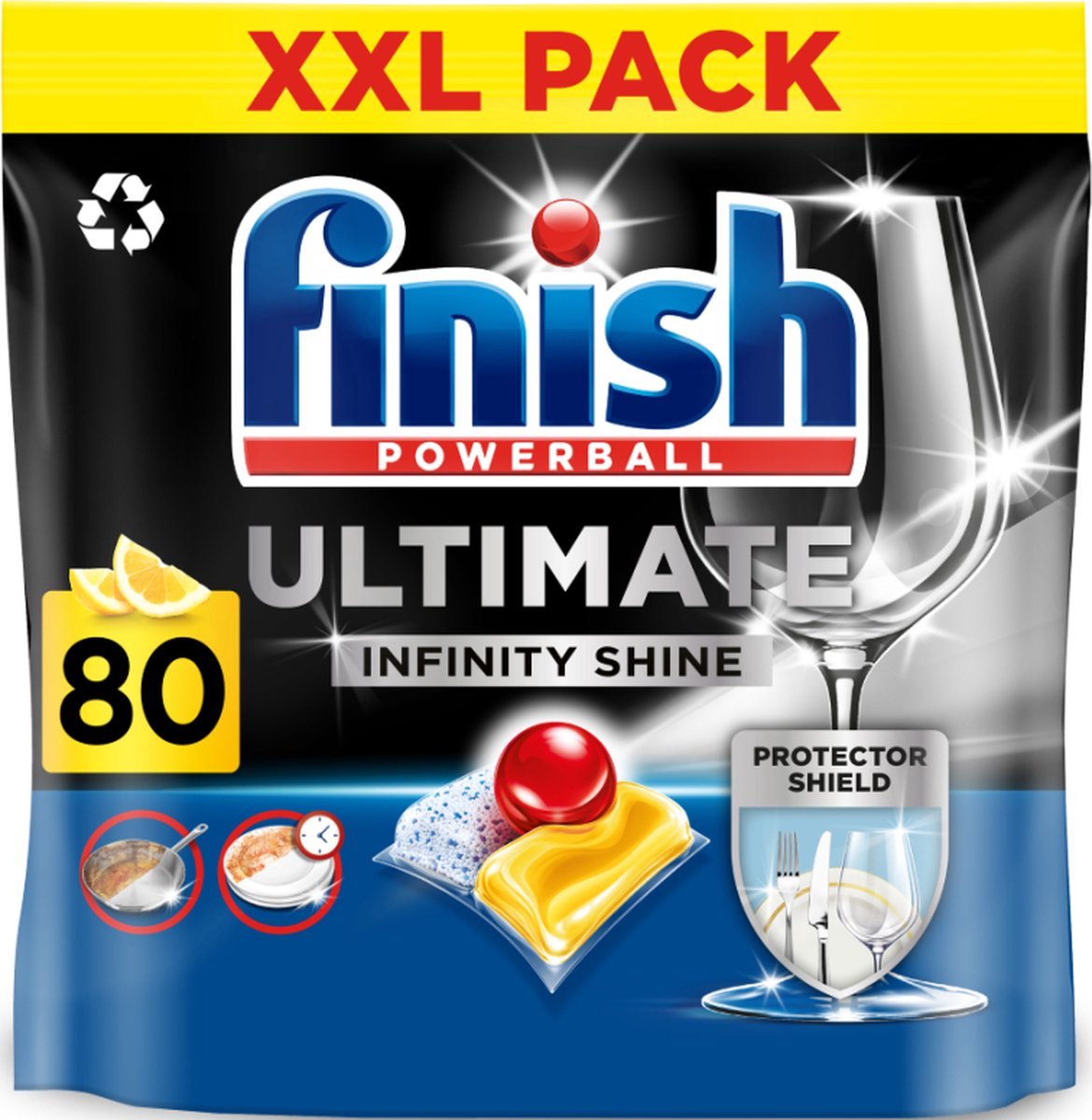 Finish ultimate infinity shine citron opvasketabletter - 80 kapsler - kvartalsboks