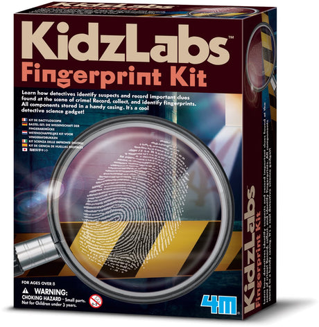 4m videnskab og spil - fingeraftrykssæt - detektiv - kidzlabs - spionvidenskab - 8+