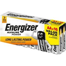 Batterier energigiver alkalisk power lr6 aa 16 stk
