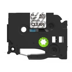 Etikettape rillstab o131 sort, gennemsigtig