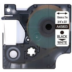 Etikettape rillstab o45803 sort, hvid
