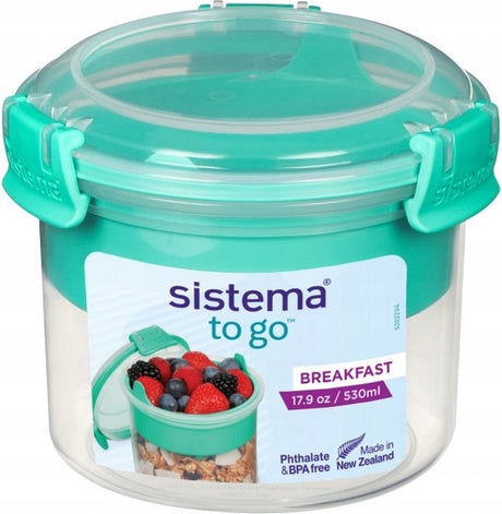 Sistema to go morgenmadsskål med rum til morgenmadsmynte 530 ml