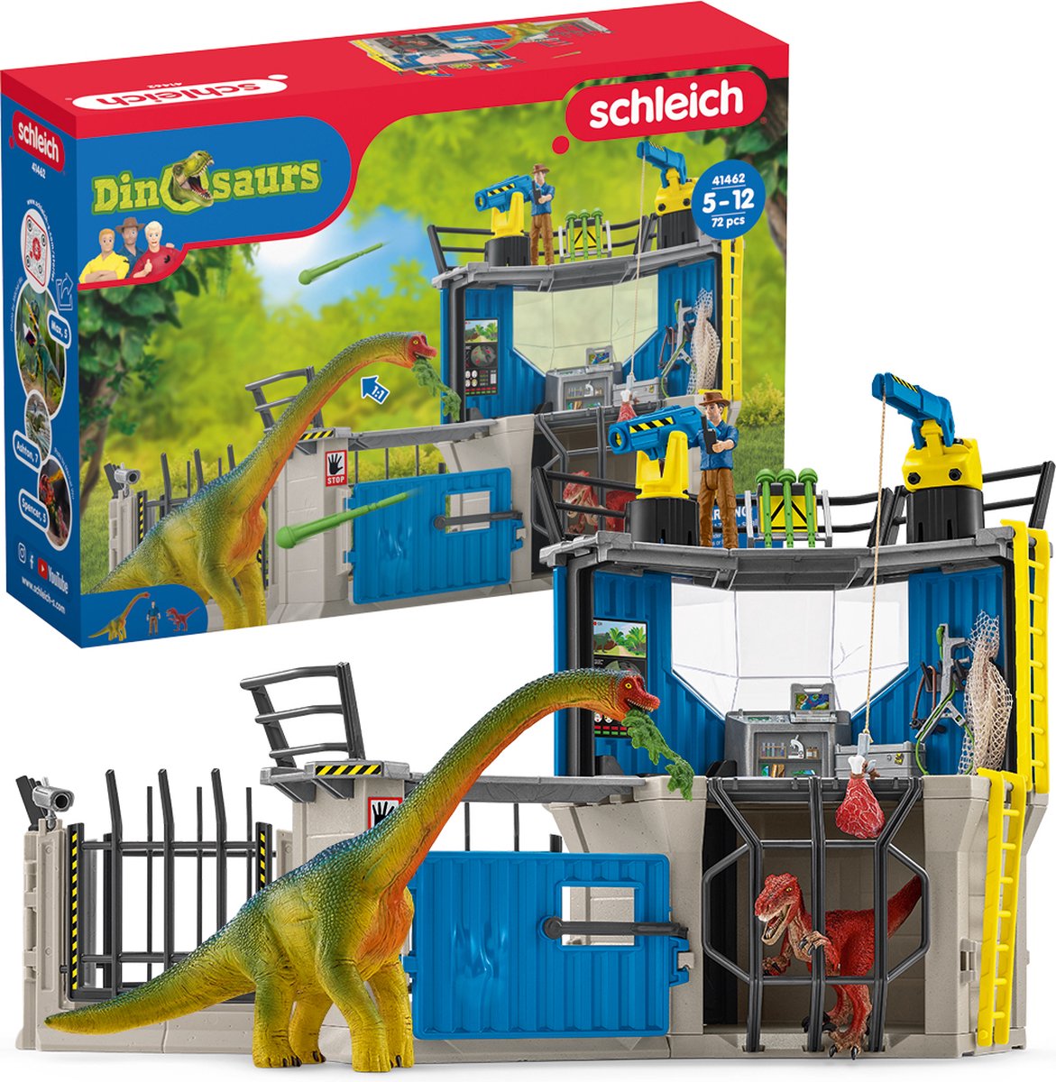 Schleich dinosaur stor dino forskningsstation - legetøjsfigur sæt - 41462