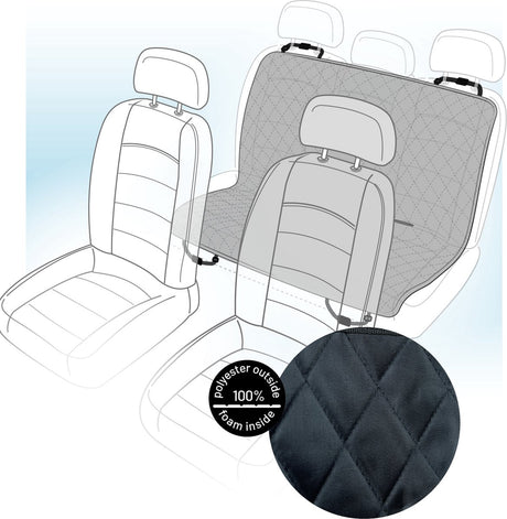 Flamingo luksus hundetæppe til bil - biltæppe - hundekurv bil - kia - sort bagsædebetræk til kæledyr - 140x140 cm, vandafvisende og ridsefast