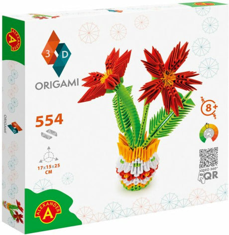 Alexander legetøj origami 3d - blomstervase, 554 stk.