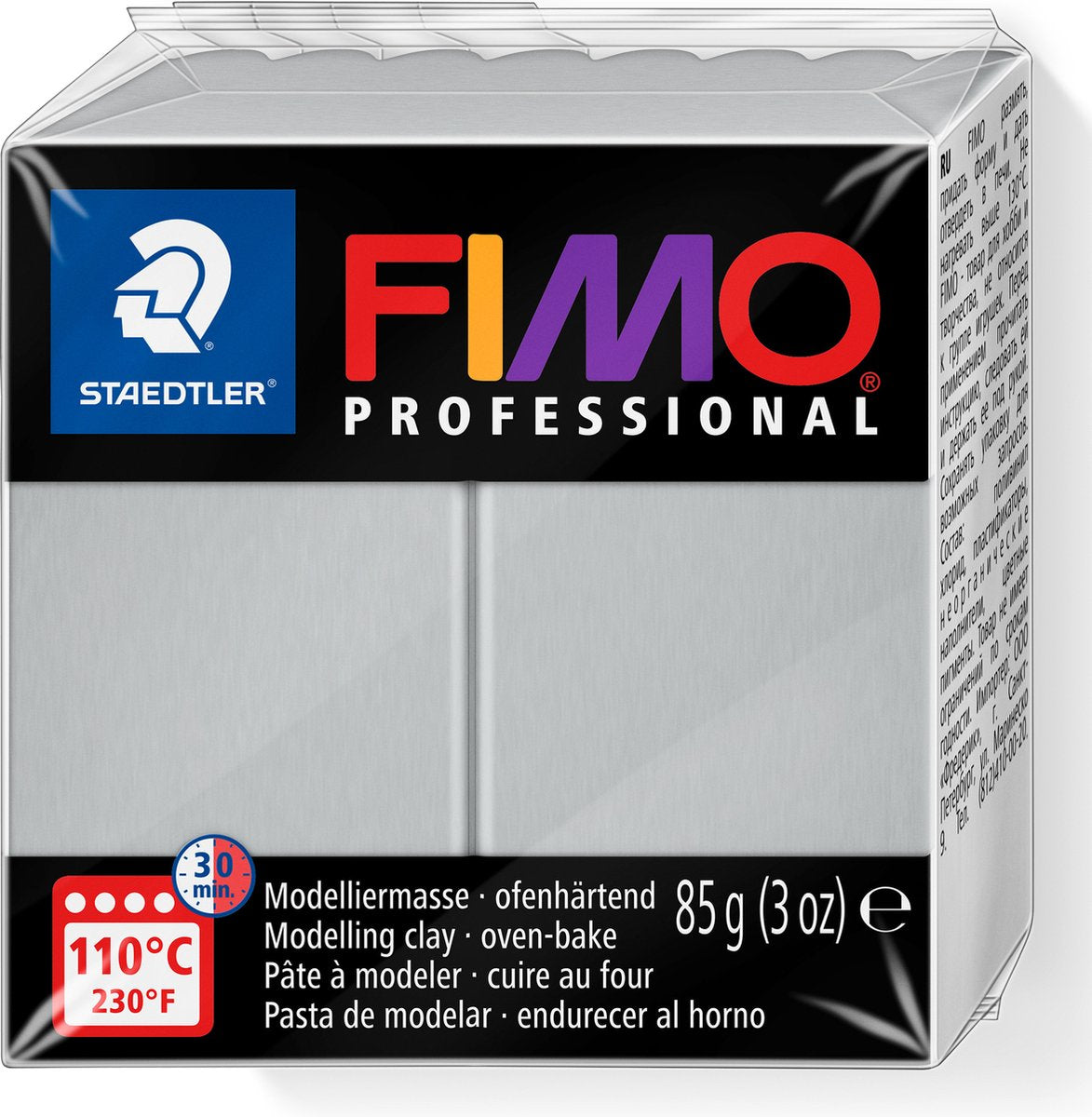 Fimo professional - ovnhærdende, professionel modellering lerblok 85 g - delfingrå
