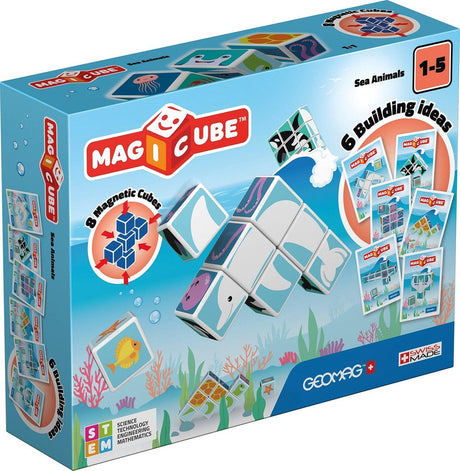 Geomag magicube jungle dyr junior - magnetiske byggeklodser - 14 dele - fra 1 år