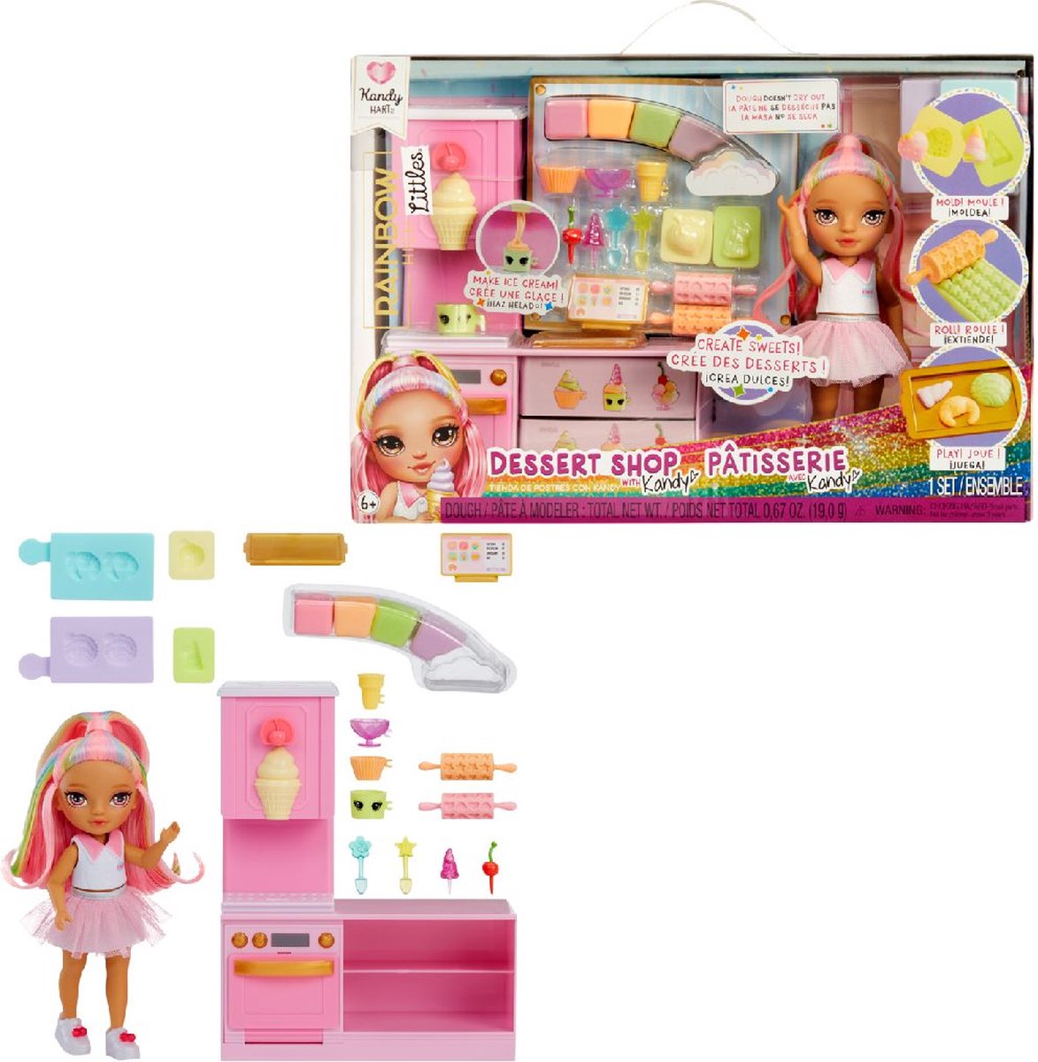 Regnbuehøj lille dessertbutik med kandy legesæt