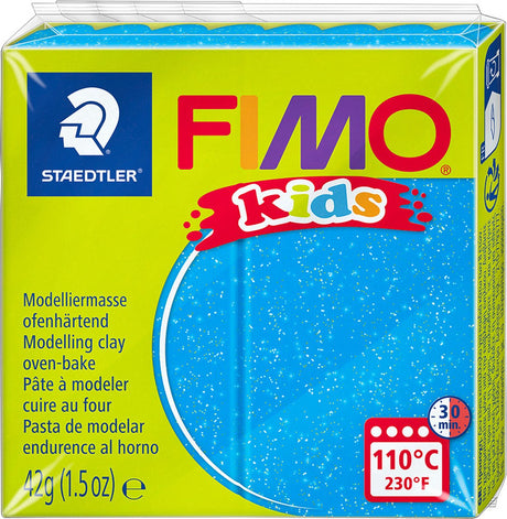 Fimo børn modellering ler 42 g glitter blå