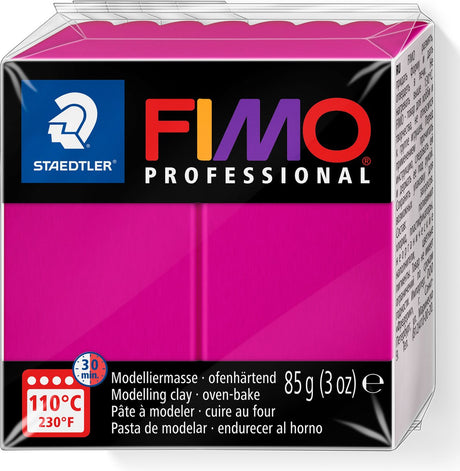 Fimo professional 8004 - ovnhærdende, professionelt modellervoks - blok 85 g - magenta