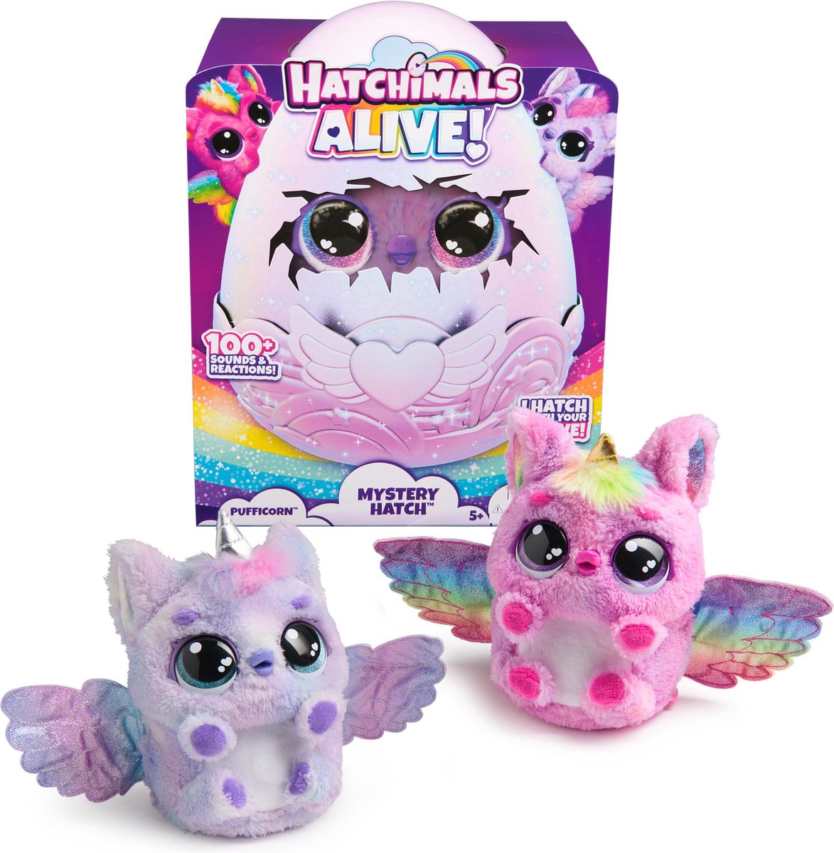 Hatchimals i live - mystery hatch pufficorn - interaktiv overraskelseslegetøj i et æg med tåge, lys og lyde