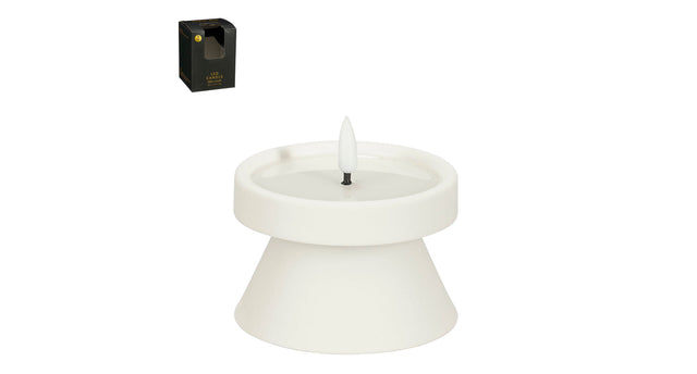 Olielamp led wit battery operated en timer - h6,5xd9cm