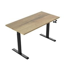 Sid-stå skrivebord euroseats håndsving burslibl140nat brun, sort eg metal