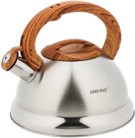 Kinghoff 3336 - fløjtekedel - 3 liter - rustfrit stål - brun - med fløjte