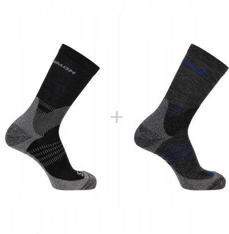 Salomon - x ultra access crew sokker | 2-pak | sokker | str xl 45-47 - antracitsort