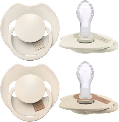 Difrax lovi fopspeen dynamisch - prime - 18+ maanden - lichtbeige creme - 2 stuks