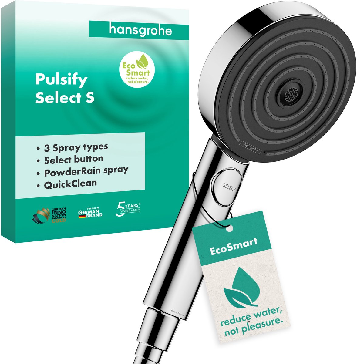 Hansgrohe pulsify select s håndbruser 105 3jet aktivering ecosmart krom
