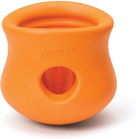 West paw toppl zogoflex - stærkt hundelegetøj - slowfeeder - orange - lille - 8 cm