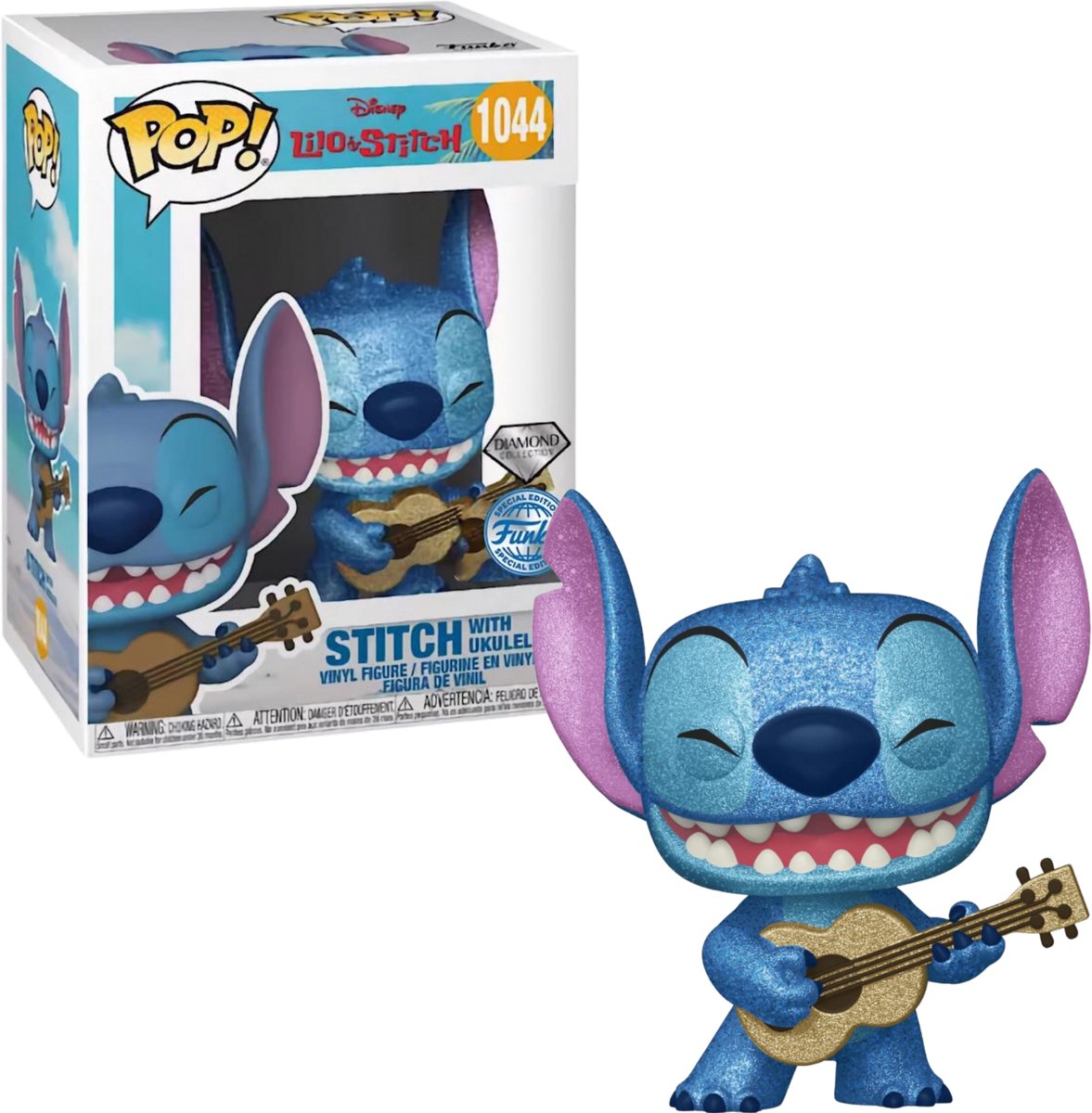 Funko lilo stitch stitch med ukulele diamant glitter pop