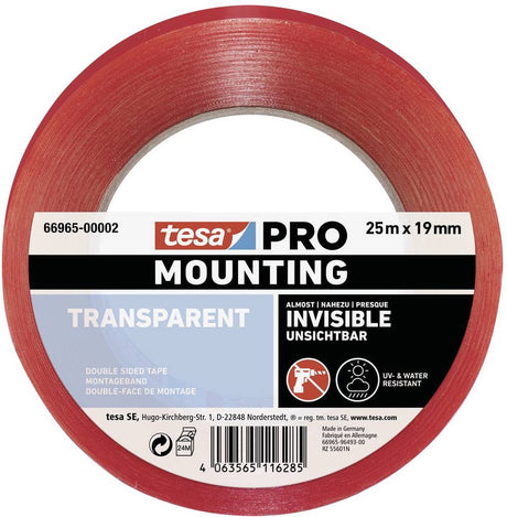 Tesa mounting pro transparent 66965-00002-00 monteringstape transparent (L x B) 25 m x 19 mm 1 stk.
